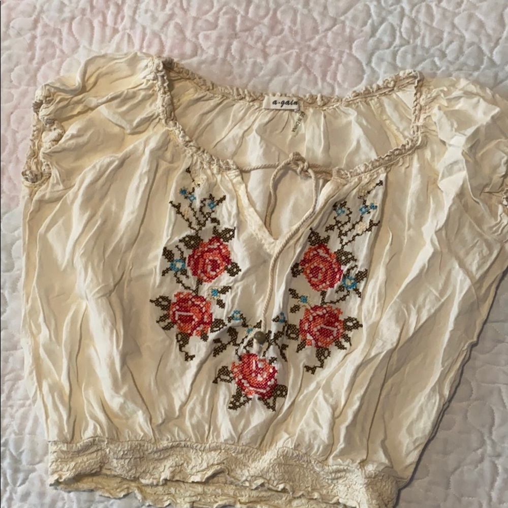 Embroidered crop top